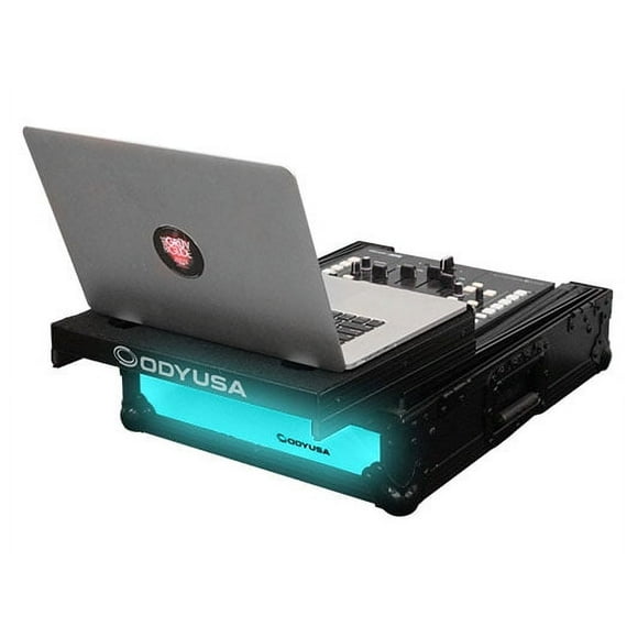 Odyssey FFXGS12MX1BL Flight FX Glide Style Low Profile LED Case for 12" DJ Mixer