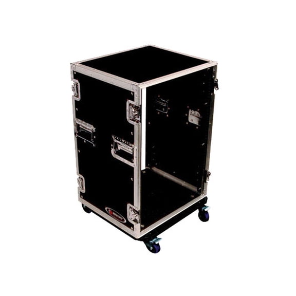 Odyssey Cases FZAR16W New 16 Space Amplifier Amp Rack Case W/ Swivel Casters