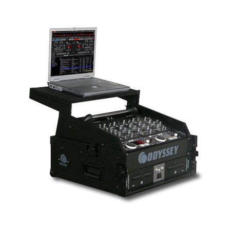 Odyssey FZGS1002BL New DJ Gear Combo Rack 10U Over 2U Black Label Glide Style