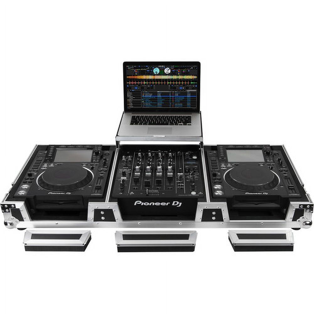 LOW PROFILE (1-TIER) GLIDE STYLE DJ COFFIN W/WHLS FITS 2 LARGE FORMAT CD/DIGITAL MEDIA PLAYERS & A 12" FORMAT DJ MIXER *Replaces the FZGSL12CDJW