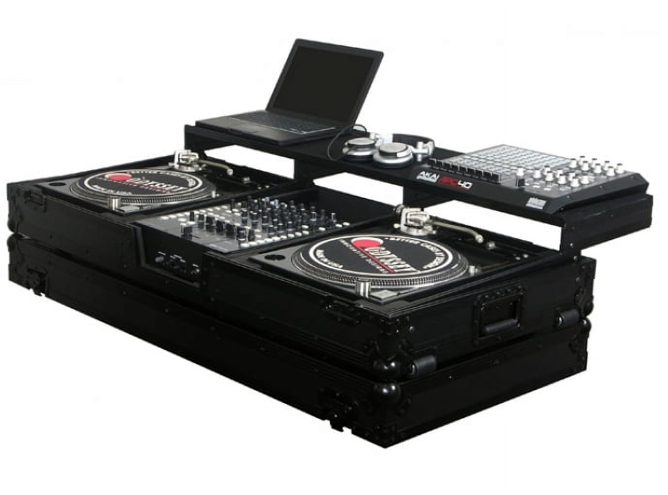 Odyssey FZGSPBM12WBL New Battle Mode Two Turntables & 12" Mixer Glide Style Case