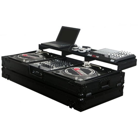 Odyssey FZGSPBM12WBL New Battle Mode Two Turntables & 12" Mixer Glide Style Case
