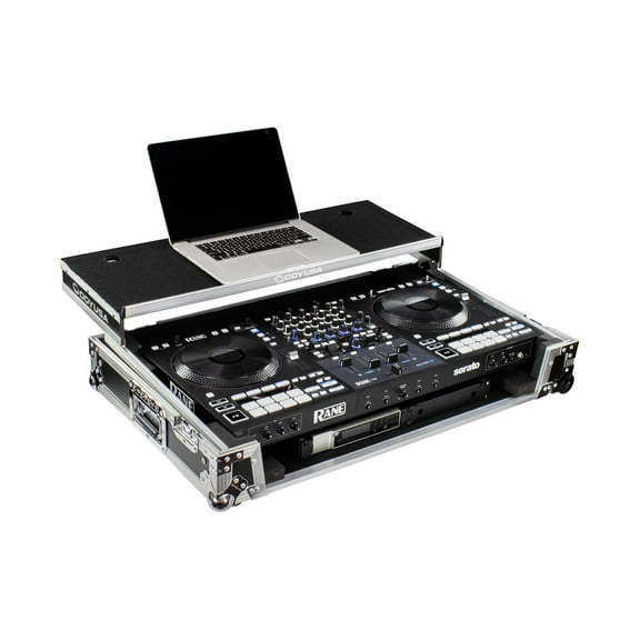 Odyssey FZGSRANE4W1 1U Flight Case with Glide Style Laptop Platform and Wheels for Rane Four Controller