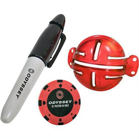 Odyssey Golf Straight Shot Putt-Alignment Aid, Includes Permanent Marking Pen, Poker Chip Ball Marker