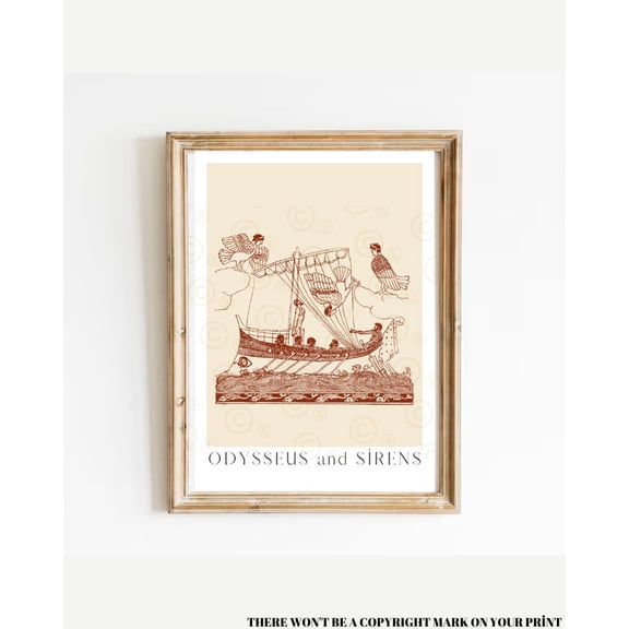 The Odyssey By Homer Poster, The Odyssey Art, Classic Literature Wall Art, Iliad Print, Odysseus, Greek Myth Poster, Siren Art Wall Art, Modern Wall Decor, 8x12 UNFRAMED