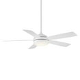 thumbnail image 1 of Odyssey Indoor and Outdoor 5-Blade Smart Ceiling Fan 54in Matte White with 3000K LED Light Kit and Remote Control, 1 of 4