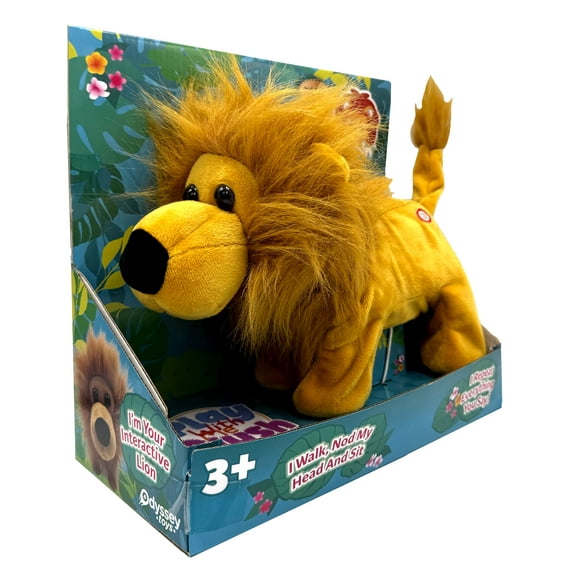 Odyssey Interactive Laughin' Lion Plush Toy, Walking and Talking Stuffed Animal with Songs, Age 3+