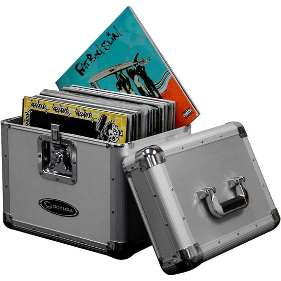 Odyssey KLP2SIL 70 12" Vinyl Krom Series Stacking Record/Utility Case - Silver