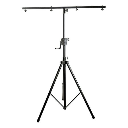 8' CRANK-UP LIGHITNG STAND, 1-3/8" DIAMETER TUBE W/TOP MOUNT & 4' CROSS BAR