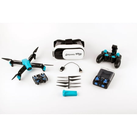 Odyssey Stellar NX Live Streaming Wifi VR Drone Bundle with Extra battery, VR Goggles and Bonus Nano Drone