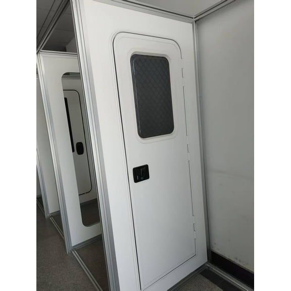 Oecoator Trailer Door: Aluminum Alloy Right Rv Entrance Door With Tempered Glass Window Screen And Lock For Travel Trailers & Campers 74.21 x 27.95 x 3.54in