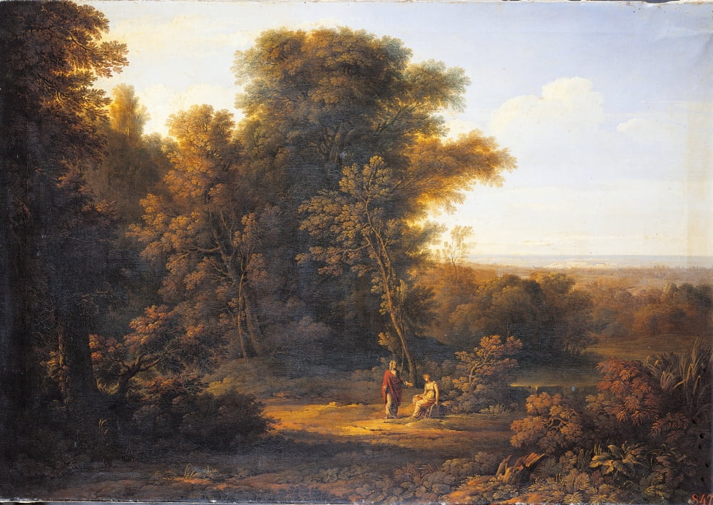 Oedipus And Antigone Near The Grove Of The Eumenides Canvas Art - (24 x 18)