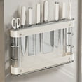 thumbnail image 1 of Oefntac up to 40% off Gifts Knife Organizer Wall-Mounted Knife Rack,Slot-Style Knife Storage Organizer for Kitchen Countertops,Space Saving Knife Stand with Secure Blade Holders, 1 of 8
