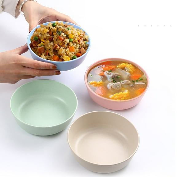 Oefntac Bowl Medium Wheat Straw Bowl Lightweight Unbreakable Ramen Salad Soup Oatmeal Microwave Dishwasher Safe Camping Tableware