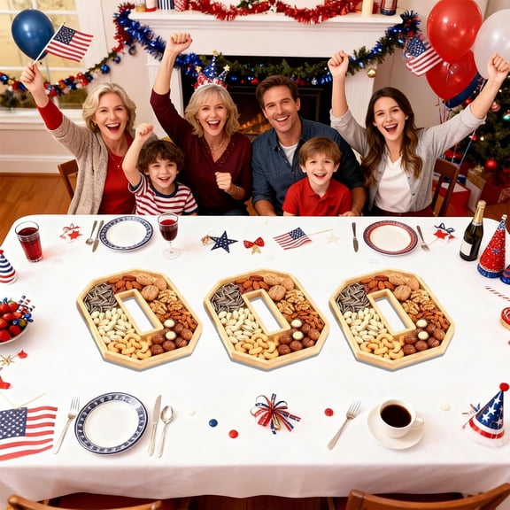 Oefntac Candy Tray Wooden Tray Charcuterie Boards 2026 Letters Solid Serving Plate 12x7in Cheese Cake Steamed Food Platter Graduation Party