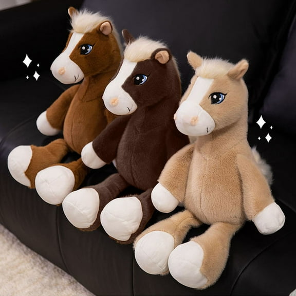 Oefntac Christmas Gifts Running Pony Plush Lifesize Simulation Zodiac Mascot High Quality Mane Tradition Gift Decorative Toys