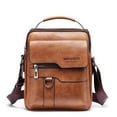 thumbnail image 1 of Oefntac Crossbody Bag Leather Crossbody Bag for Men Vertical Vintage Hand Shoulder Satchel Adjustable Strap Travel Work Casual Business Large Capacity Multi Pocket, 1 of 8