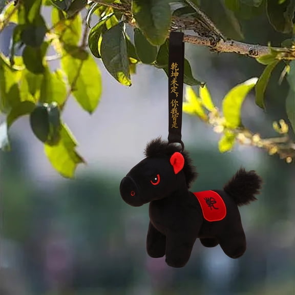 Oefntac Doll Chinese Horse Plush Doll Year of Success Wealth 2026 Festival Spring Soft Toy Living Room Bag Car Collectible