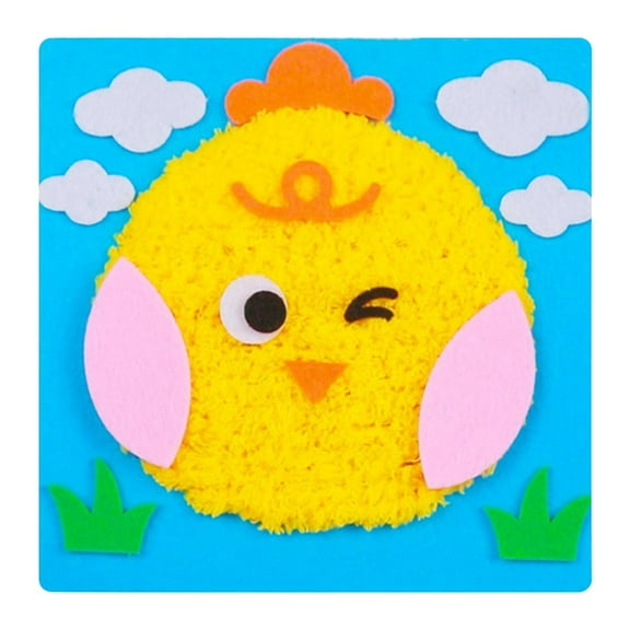 Oefntac Gift DIY Embroidery Doll Kit Animal Cartoon Sewing Wool Yarn Hand Knitting Educational Hand Eye Coordination Creativity Easy Child Craft Home