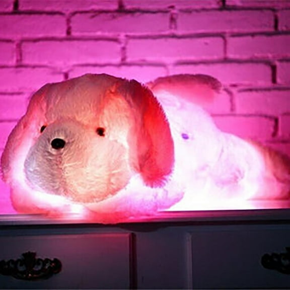 Oefntac Gift LED Luminous Big Papa Dog Doll,Stuffed Puppy,Soft Faux Fabric,Night Light,Comfort Security,Realistic,Gift,Home