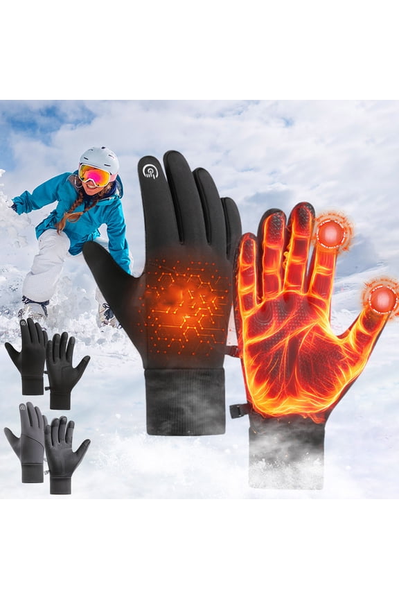 Gloves Winter Sports Warm Fleece Gloves,Non Slip,Touch Screen,Elastic Adjustable,Outdoor Running Ski Bike,Windproof Composite Fabric