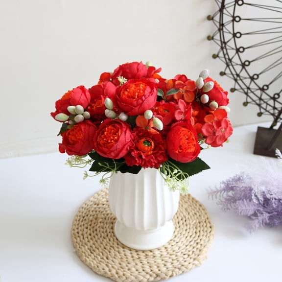 Oefntac Artificial Flower Five Artificial Flower Combinations of Hydrangeas Peonies and Berries for Wedding and Home Decoration