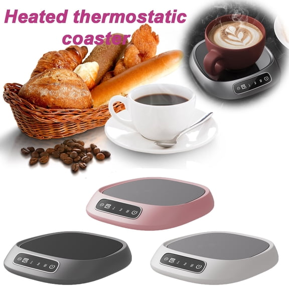 Oefntac Heating Electric Heating Cup Warmer 3 Gear USB Auto Shut-Off 1 Hour Timer Buzzer 10W Constant Temp Coffee Desk Tea Milk Hot Plate Large Panel Home Office