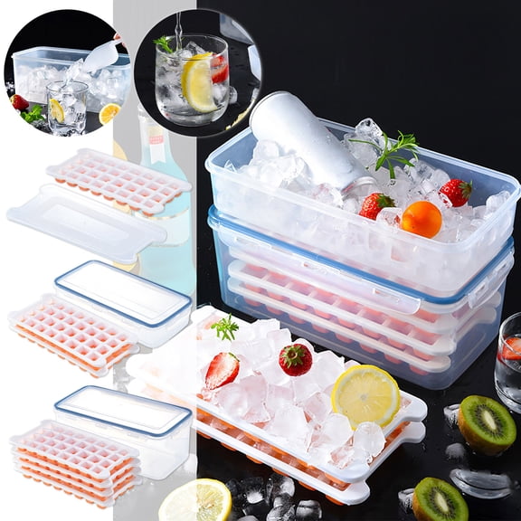 Oefntac Ice Tray with Lid Ice Tray Easy Demoulding Ice Tray with Lid Household Refrigerator Ice Tray