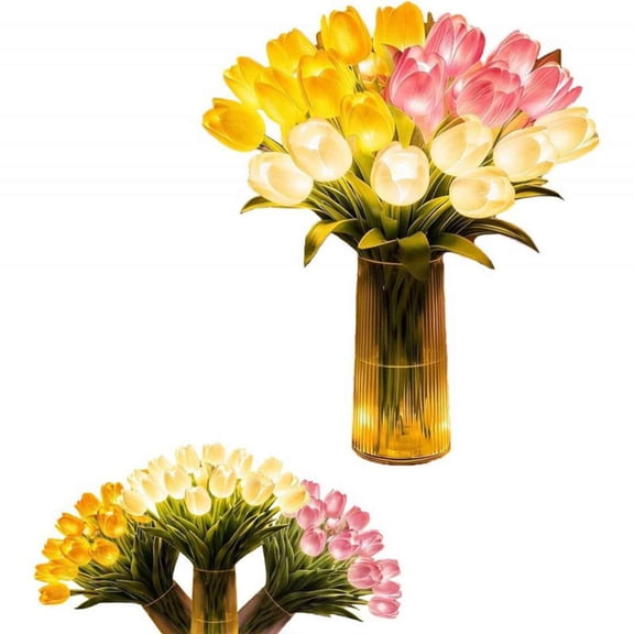 Oefntac LED Lighted Flower Vase Set 15 Pieces Sparkling Decorative Vases with Romantic Lighting for Wedding Party Table Centerpiece Home Decor