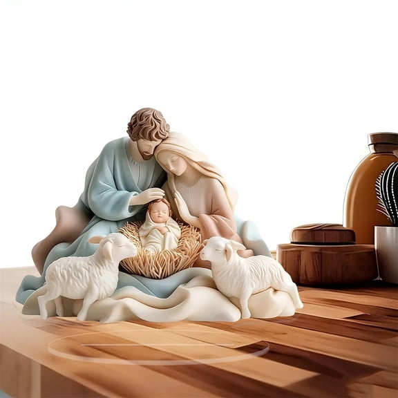 Oefntac Ornament Saint Benedict Wrap Table Decor Boho Spiritual Elegant Acrylic Protection Home Inspirational Religious Gift Housewarming Memorial Christmas Angel Statue