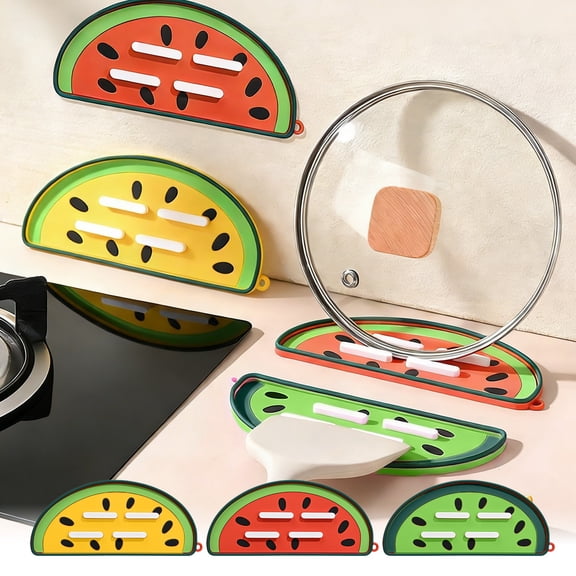 Oefntac Pot Pad Watermelon Shape Pot Pad Insulation Cutting Board Soap Drainage Dining Cup Holder Kitchen Counter Heat Resistant Anti Slip Draining Placement Mat