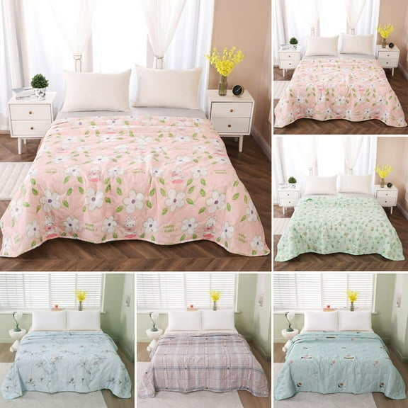 Oefntac Quilt Summer Quilt for Bed Sofa Breathable Soft Lightweight Blanket Washable for Adults Kids Travel Camping Air Conditioning Thin Comforter
