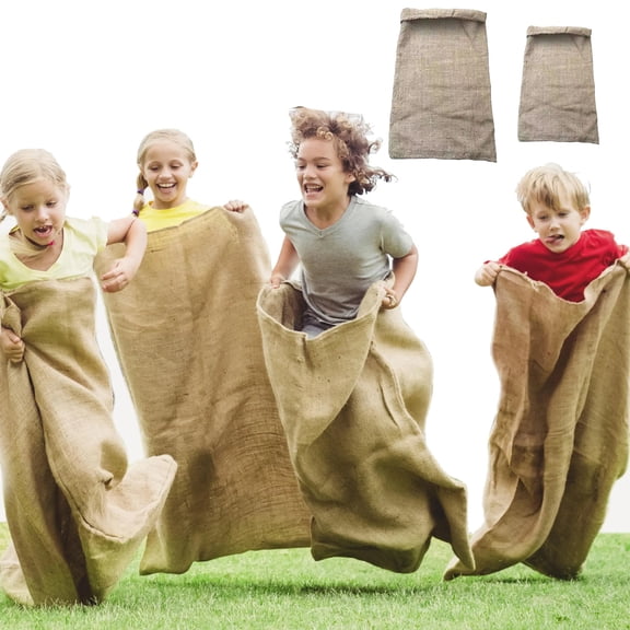 Oefntac Racing Bags Potato Sack Race Bag Large Linen Jumping Outdoor Easter Game Kids Adults School Party Sturdy Reusable Durable Carnival Sports Toy