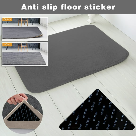 Oefntac Rug Pad Grippers 12 Pcs Rug Tape,Non Slip Rug Pads Grippers for Hardwood Floors and Tiles,Reusable Carpet Tape for Area Rugs,Double-Sided Adhesive Rug Stickers Keep Corners Flat