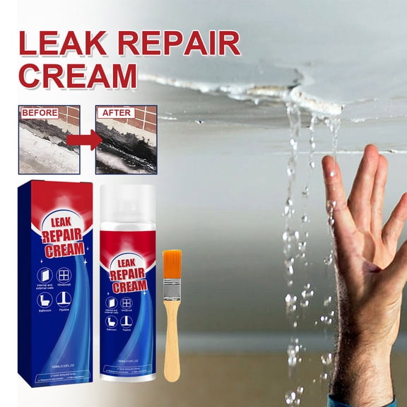 Oefntac Sealant Repair Waterproof Sealant Liquid 100ml Instant Leak Fix with Brush Long Lasting Roof Gutter Pipe Interior Exterior Coating for Home DIY Easy Apply