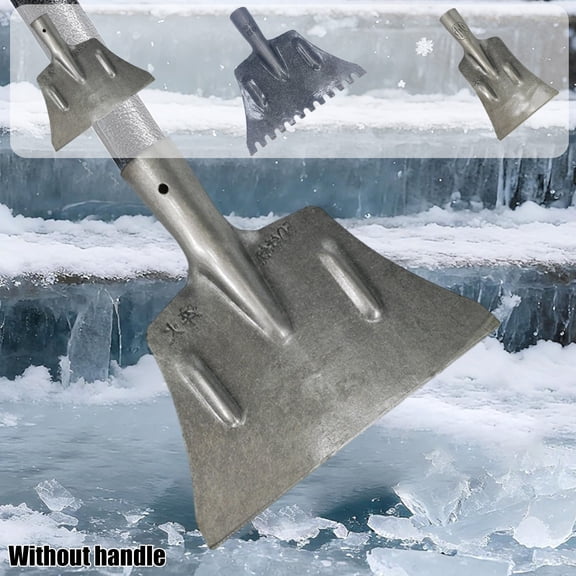 Oefntac Snow Shovel Stainless Steel Snow Removal Shovel Head Outdoor Cleaning Garden Farming Manure Wall Scraper Heavy Duty