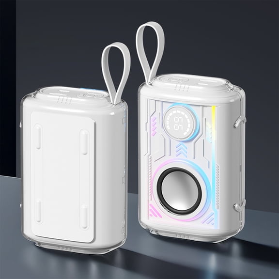 Oefntac Speaker Portable Bluetooth Speaker Transparent RGB Lighting Outdoor Mini Wireless Audio Dynamic Mecha Design Battery Display