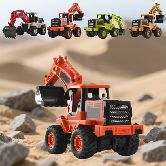 Oefntac Toy Alloy Forklift Model Engineering Truck Vehicle Simulation Diecast Bulldozer Excavator Boys Toy Pull Back Car Gift Durable Safe