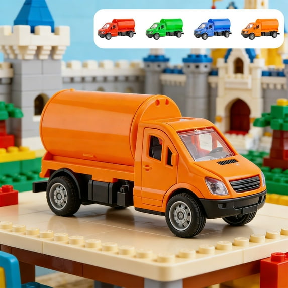 Oefntac Toy Car Children's Stall Toy Car Model Colorful Inertial Push Vending Table Interactive Educational Gifts Boy Girl Blue Red Orange Realistic