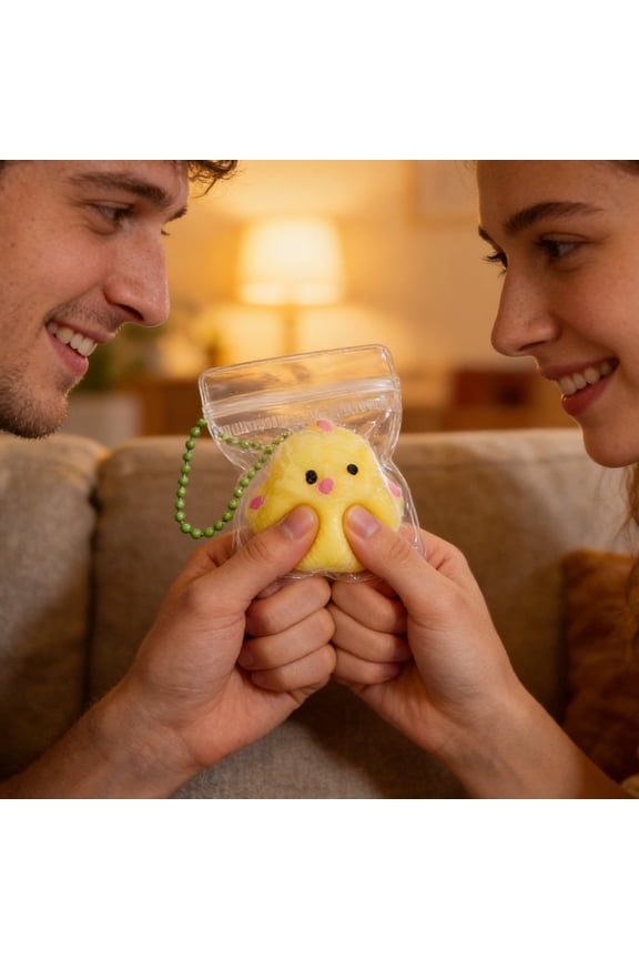 Toy Chick Squeeze Toy Pendant Slow Rebound Stress Relief Water Mud Feel Yellow Chicken Compact TPR Keychain Desk Decoration Cute All Age Durable