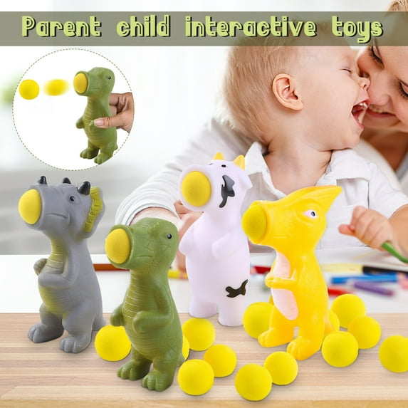 Oefntac Toy Cow Blaster Popper Toy,Foam Ball Shooter,ABS,5PC Ball,Eject Dart,Soft Safety,Strengthen Muscles,Indoor Outdoor,Toys