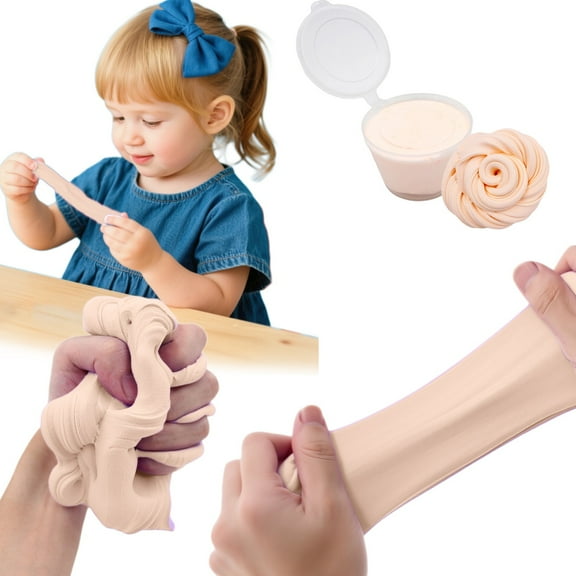 Oefntac Toy Furry Cloud Mini Slime Dough,Butter Texture,Non Settling,Dough Accessory,Stretch Sculpting,Safe Pigment,Therapeutic,Gift
