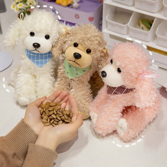 Oefntac Toy Scarf Poodle Plush Doll,Simulated Dog,Soft Polyester,11 in,Adorable Realistic,Gift,Home,Decor