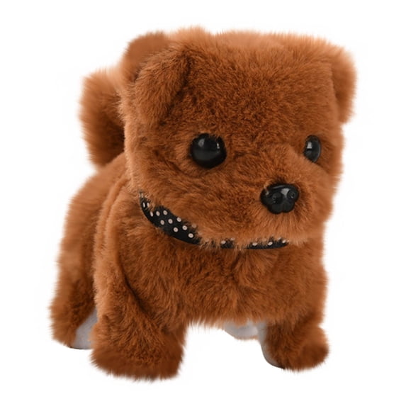 Oefntac Toy Walking Simulation Dog Toy Kids Plush Electronic Puppy Pet Sound Light Effect Stall Toy Battery Operated Interactive Stuffed Animal Gift for Children