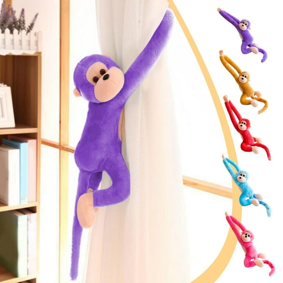 Oefntac Toys Long Arm Monkey Plush Toy Soft Hanging Decorative Stuffed Animal Doll Sound Model Kids Room Curtain Family Kids Cute Gift