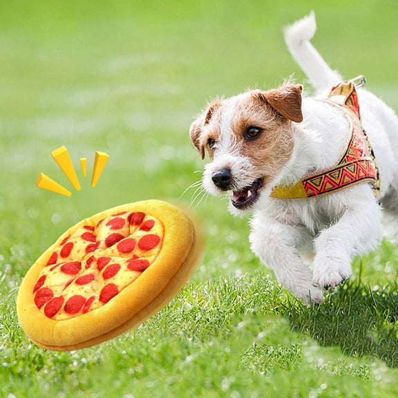 Oefntac Toys for Ages 2-4 Dog Gnawing Sound Toy FunS Pizza Called Interactive Training Tear Resistance Simulation Pet Grinding Toy