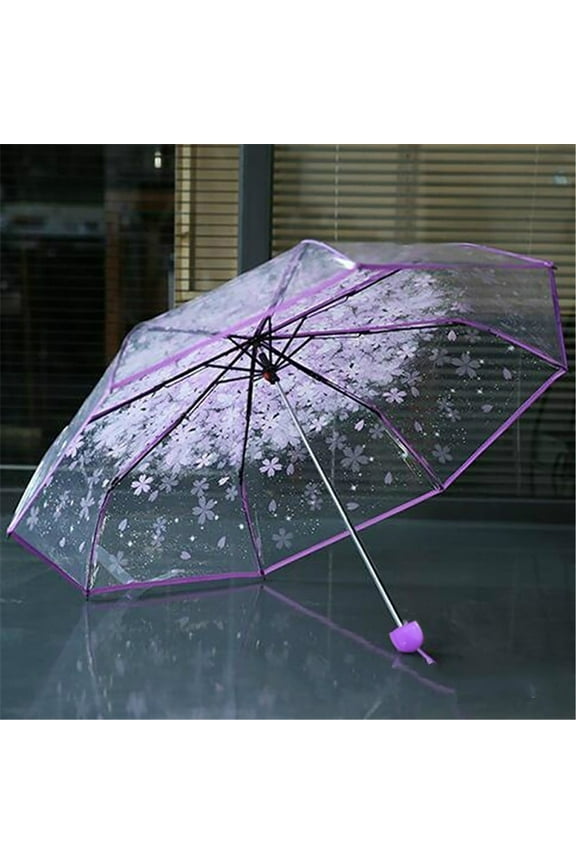 Umbrella Beach Umbrella Umbrellas Rain Travel Umbrella Small Travel Umbrella Parasol Umbrella Sun Compact Umbrella Transparent Clear Umbrella 3 Fold