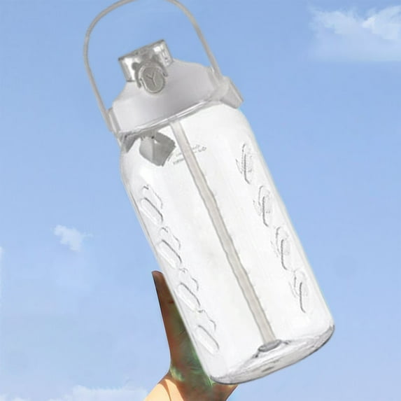Oefntac Water Bottle Half Gallon Large Water Bottle Plastic Sports Jug with Handle and Strap Leakproof Portable Water Bottle For Outdoor Gym Hiking 2200ML