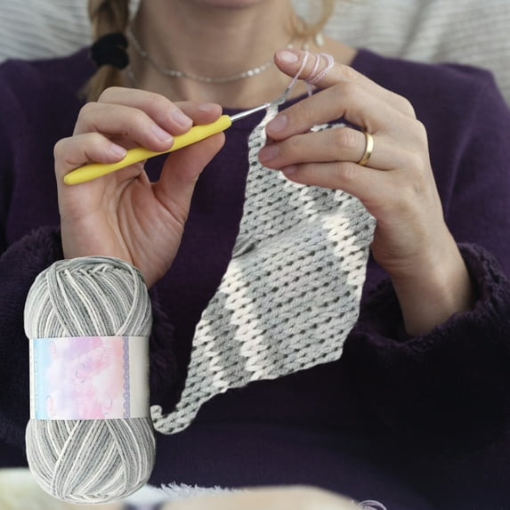 Oefntac Wool Yarn Milk Wool Yarn Tie Dye Multicolor Thick Knitting Crochet Blanket Scarf DIY Craft Soft Durable 142 Yards