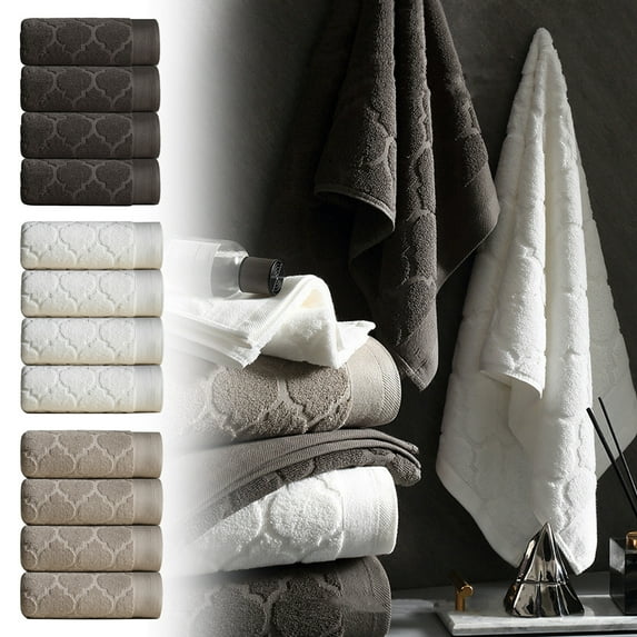 Oefntac up to 40% off Gifts Bathroom towels Bath towels Set for Bathroom Cotton Thick Soft Absorbent towel Set of 4 Household Wash Face Gift towel